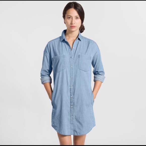 Everlane Dresses & Skirts - NWOT Everlane Long Sleeve Denim Shirt Dress Lt Med